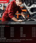 Mechanic working on Nissan Sentra compatibility check for Hydraulic Power Steering Rack And Pinion Assembly For Nissan Sentra 2000 To 2006 L4 1.6L 1.8L 2.0L Direct Replacement New Unit Leak Resistant Left Hand Drive Only Direct Fit Easy Install