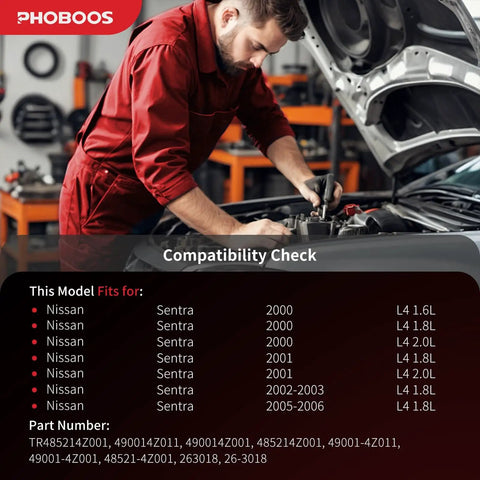 Mechanic working on Nissan Sentra compatibility check for Hydraulic Power Steering Rack And Pinion Assembly For Nissan Sentra 2000 To 2006 L4 1.6L 1.8L 2.0L Direct Replacement New Unit Leak Resistant Left Hand Drive Only Direct Fit Easy Install