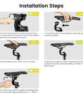 Installation steps for Suspension Seatpost 27.2mm With Dust Sleeve for Road, Mountain and E-Bikes, showing tools and adjustments.