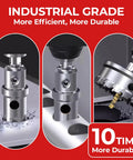 Professional Grade 2 Pack 1 Inch TCT Carbide Hole Saw Cutter Kit For Precision Metal Drilling showing steel drilling action.
