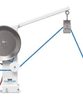 Camco Outdoors Line Hauler Electric Winch With 110 Lb Lift Capacity and Corrosion Resistant Powder Coated Aluminum Frame, showing pulley and wiring.