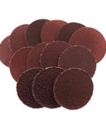 Grab These 200 Pcs Pro Sanding Discs With Hook And Loop Backing For Any Rotary Tool Featuring Dust Venting Holes From Smooth 60 To Glassy 2000 Grit For Fast Easy Swaps, assorted grit discs on a white background.