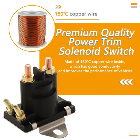 12V Power Trim Solenoid Switch For Mariner Outboard Motors 35 275 HP Boss Grade Replacement showing copper wire