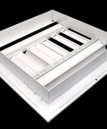 12 Inch By 12 Inch Aluminum 4 Way Adjustable Vent Diffuser With Curved Blades For HVAC Ducting Rust Resistant Easy Install Duct Vent Cover