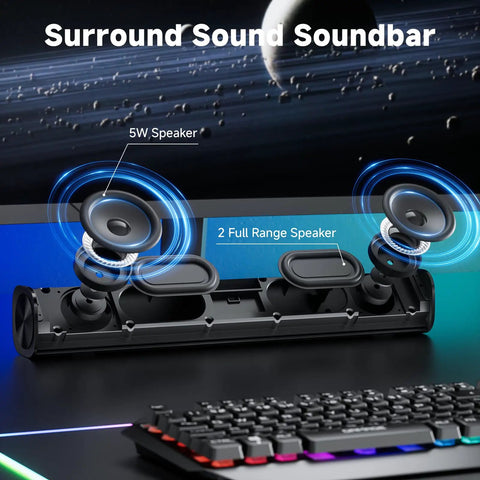 Internal components of R100 Bluetooth Computer Speakers With Dynamic LED Light For Desktop PC And Laptop USB Plug And Play Sound Bar.