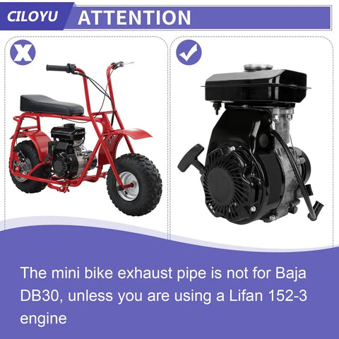 Mini Bike Exhaust Header Pipe Kit For Lifan ✓