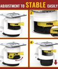 Leveling Casters With Ratchet Handle For Heavy Duty Gear Set Of 4 2600 Lbs Total Capacity Industrial Caster Wheels adjustment steps
