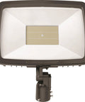 Pro Gear Outdoor LED Floodlight With Slipfitter Mount In Bronze front view showing 41000 lm panel for yard lighting.