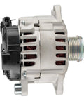 Side view of Beefy 110 Amp High Output Alternator For Nissan Altima 2.5L 07-13, Rogue 11-13, Sentra 07-12 Replacement OE Style Fits 11258N, 11458, 23100JA02A, 23100JA02B, 23100JA02C Ready For Any Road Power Upgrade