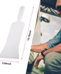 Long Handle Bulldozer Squeegee For Car Windows And Glass Tinting Flat Paddle Scrubber Tool with white grip shown with man