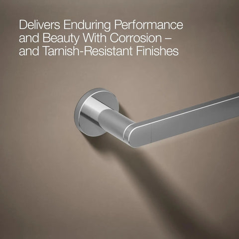 Composed 18 Inch Towel Bar In Polished Chrome, Tarnish Resistant, Durable Chrome Plated Steel, Easy Install in modern bath