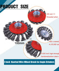 Eight Pack Four Inch Wire Wheels For Angle Grinders With Twist Knot Carbon Steel Wire Brushes and Five Eighths Inch Thread Arbor