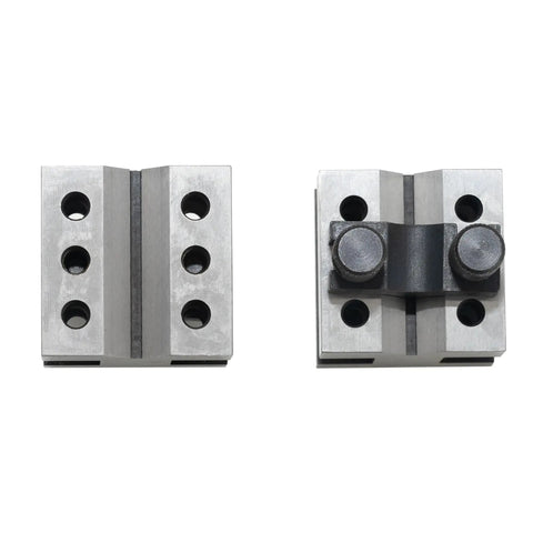 Beefy Hardened Steel V Block With Clamp Set 1-3/8 x 1-3/8 x 1-3/16 90 Degree Precision Machinist Gauge For Mill And Lathe Multi Purpose V Block Tool With High Squareness And Parallelism, steel V-block set with clamp