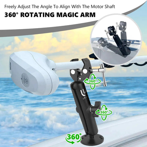 Anti Vibration Trolling Motor Stabilizer Mount For Yaks And Small Boats, Adjustable With 360 Degree Rotation, Universal Fit