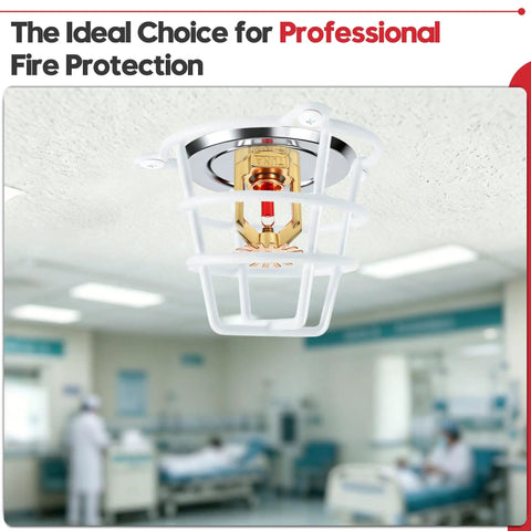 Top Shelf Heavy Duty 2 Pack Pendent Fire Sprinkler Heads With Half Npt American Threads Ul Cul Listed And Fm Approved For Quick Residential And Commercial Install Projects mounted on ceiling in medical setting.