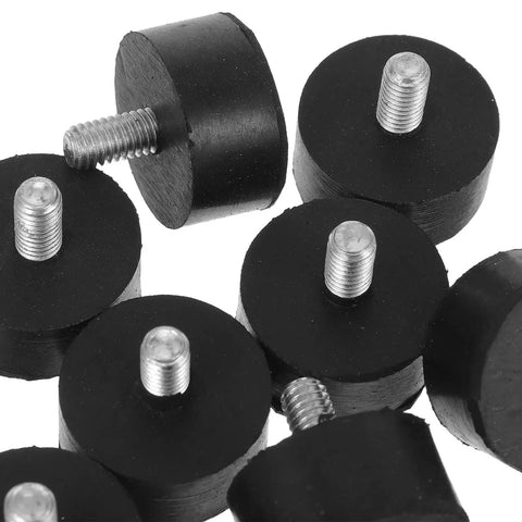 8 Piece Adjustable M6 Screw In Rubber Furniture Leveling Feet With No Slip Anti Vibration Dampening For Tables And Chairs In Bedrooms And Living Rooms black rubber feet with metal screws