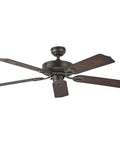 52 Inch Indoor Outdoor Ceiling Fan With Five Dark Walnut Blades And Oil Rubbed Bronze Finish, Quiet 3 Speed Motor Delivers Big Air Up To 3835 CFM