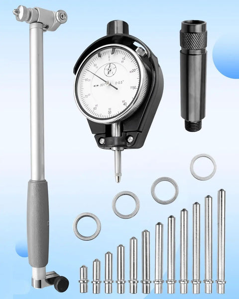 2 To 6 Inch Dial Bore Gauge Set With 0.001 Inch Precision For Engine Cylinders, Pro Grade Industrial Bore Measuring Tool