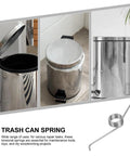 4 Pieces Heavy Duty Metal Torsional Spring Parts For Trash Can Lid Replacement shown with bins and spring close-up