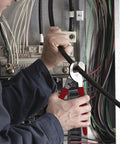 Beefy Heavy Duty Cable Cutter For Aluminum, Copper And Communications Cable With One-Hand Operation used in an electrical setup