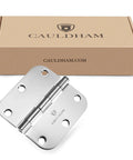 Heavy Duty Three And A Half Inch Interior Door Hinges Twelve Pack With Five Eighths Radius Corners Polished Chrome Quiet Smooth Operation