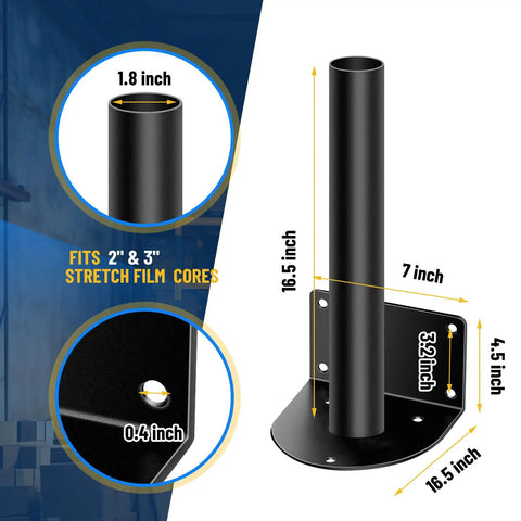 Wall Mountable Stretch Film Roll Stand Fits Up To 20 Inch Film Core Great For Industrial Manufacturing And Logistics Use Holds 2