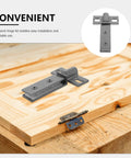 Heavy Duty Stainless Steel Shower Door Hinges With Long Bar Pivot, Double Hole Square Design For Smooth, Stable Operation And Easy Install, Built To Last For Home Renovations And New Bathroom Upgrades, gray hinge close-up