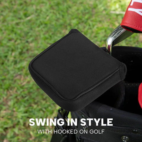All Black Mallet Putter Head Cover With Magnetic Closure For A Snug Fit Square Style Nylon Version Golf Accessory
