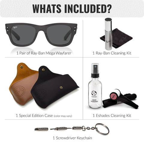 Mega Wayfarer Square Sunglasses For Men And Women Non Polarized Includes Official Eyewear Kit Ideal For Formal And Casual Wear