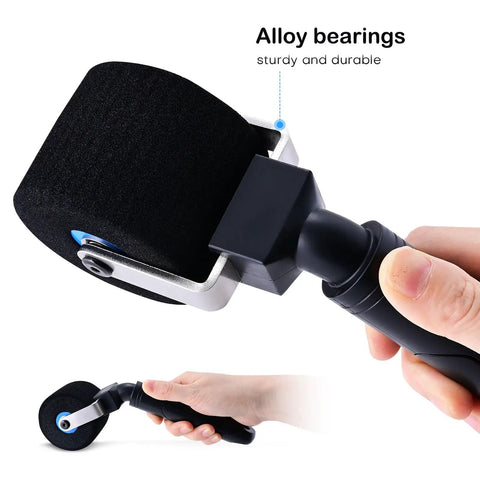 Two Inch Foam Seam Roller For Vinyl Wrap On Uneven Textured Surfaces And Car Wrapping Rivet Roller Tool with handle in hand