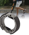 Electric Scooter Front Drum Brake Pad Shoe Replacement Part Built Tough From Lightweight Metal For Smooth Stops And Long Lasting Performance Easy Install Compatible With Most 8 And 9 Inch Models in close-up view with scooter in background.