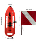 Compact Lifeguard Float Rescue Can Buoy 28 Inch For Spearfishing And Scuba Dive Durable Polyethylene Torpedo Style Buoy