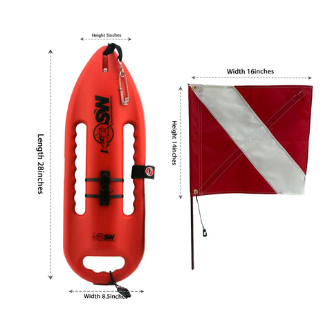 Compact Lifeguard Float Rescue Can Buoy 28 Inch For Spearfishing And Scuba Dive Durable Polyethylene Torpedo Style Buoy
