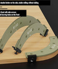 Top Shelf Heavy Duty Round Corner Radius Templates Set With Slick Plastic Routing Jigs for stable milling, R100 and R150 sizes shown.