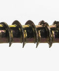 Heavy Duty Size Six By Three Quarter Inch Yellow Zinc Steel Bugle Head Screws With Slick T15 Torx Star Drive, detailed view.