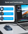 Pre Owned 80Gbps M.2 NVMe SSD Enclosure With Active Cooling Fan For Beast Mode Transfer Speeds with low fan noise and aluminum shell