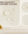 Close-up of waterproof Oxford fabric with water droplets on Outdoor Chaise Lounge Chair Cushion Waterproof Memory Foam Replacement.
