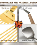 Snailhouse slotted spatula, gold stainless steel kitchen spatula for high-heat flipping and frying