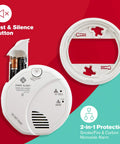 Combo Smoke And Carbon Monoxide Detector With Voice Alerts And Location Battery Operated White Dual Sensor Safety Alarm