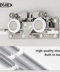 Trackless Concealed Sliding Barn Door Hardware With Dead Silent Soft Close Aluminum Hidden Track For Interior Wood Doors features smooth rollers.
