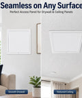 No Sweat Heavy Duty Metal Access Panel For Drywall Wall And Ceiling Concealed Hole Cover Paintable White Access Door For Attic Basement Bath 30X32 Inch with smooth and textured finishes.