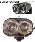 Ride Ready Electric Bike Front Light Mount On Handlebar With 3 Pin Female Waterproof Connector LED Headlight with yellow plug