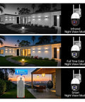Built Tough 5MP PtZ Outdoor Security Camera Features Rock Solid IP66 Weatherproof Build for night vision and motion detection.