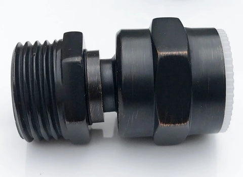 Solid Brass Shower Head Swivel Ball Adapter With Hand Shower Connector And Arm Extension In Oil Rubbed Bronze, side view