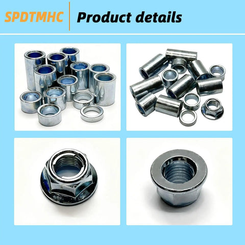 13Pcs M12 Industrial Steel Spacer Sleeve Bushing Kit With Lock Nut Includes 5mm 8mm 10mm 12mm 15mm 18mm 20mm 22mm 25mm 28mm 30mm 32mm 35mm For Motorcycle Dirt Bike ATV Mini Bike MX650 And Other Machines. Steel spacers and M12 lock nut