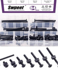 Crib And Furniture Fastener Kit With M6 Hex Socket Cap Screws And Barrel Nuts, 84 Pieces Black Nickel Plated, Includes Allen Wrench