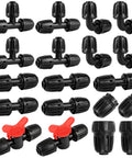 21 Piece Half Inch Drip Irrigation Fittings Kit With Anti Leak Lock Nut Barbed Connectors For Garden Drip System Includes Couplings Tees Elbows