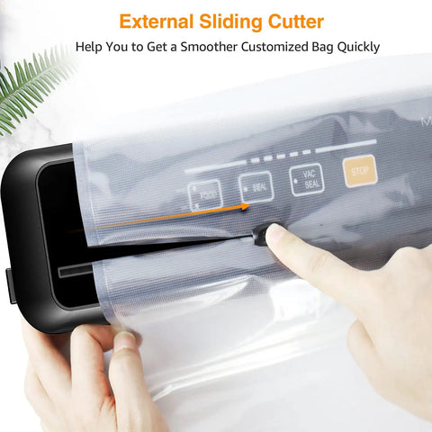 Hella Tough Vacuum Sealer Crushes The Preservation Grind With A Savage 80Kpa Suction, showing external sliding cutter in use.