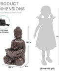 Chill Zen Buddha Outdoor Water Fountain 19 Inch Handcrafted Statue Water Feature With Soothing Waterfalls And Lights for decor