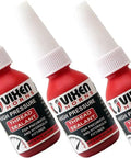Purple Liquid Thread Sealant Kit For Hydraulic And Pneumatic Threaded Fittings Pipe Sealing Three 10ml Bottles Total 30ml.